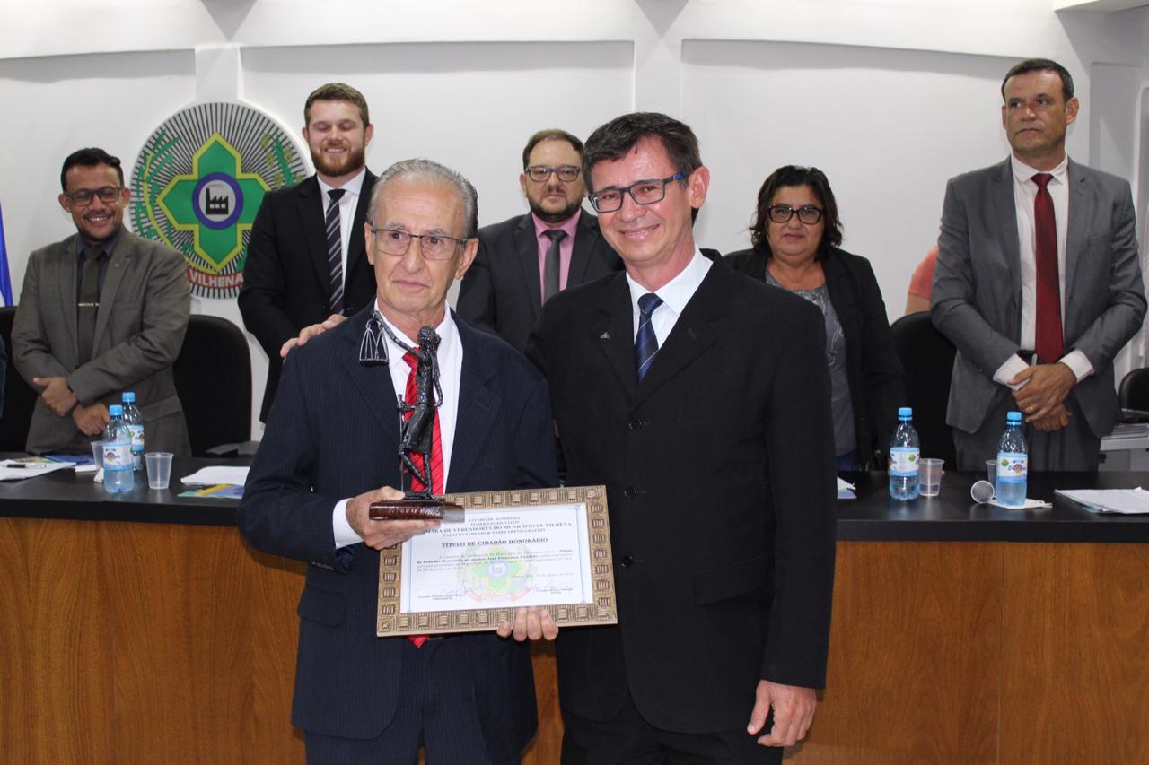 Jurista vilhenense é agraciado como título de Cidadão Honorário pela Câmara de Vereadores